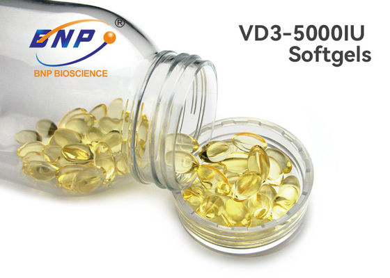 250mg OEM Supplement Transparent Vitamin D3 5000 IU Softgels